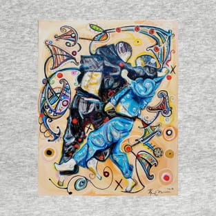 Jiu-Jitsu Blue -BJJ- Original Painting -  Art By Kim Dean T-Shirt